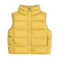 thumbnail image 5 of vokkrv Kids Solid Color Zip Up Sleeveless Jacket, Wind Resistant Warm Casual Outerwear, Fashion Daily Coat for Boys Girls Winter Outdoor Activities Yellow 3-4 Years, 5 of 7