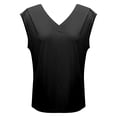 thumbnail image 3 of MIXUE Womens Summer Tops Summer Solid Color Loose V Neck Sleeveless Vest Pullover T-shirts Sportwear,Black,L, 3 of 4