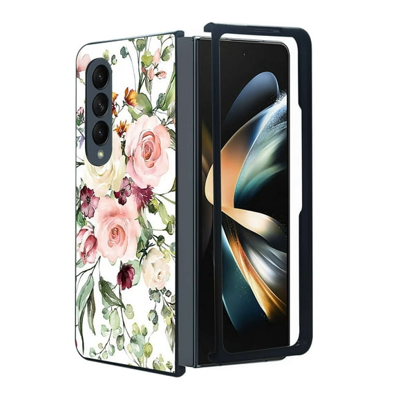 ANJ Protective Snap-On Design Printed Case Compatible with Samsung Galaxy Z Fold 4 - Flower Bouquet