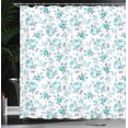 thumbnail image 3 of Ambesonne Shabby Flora Shower Curtain, Pastel Roses Leaves, 69"Wx70"L, Seafoam White, 3 of 4