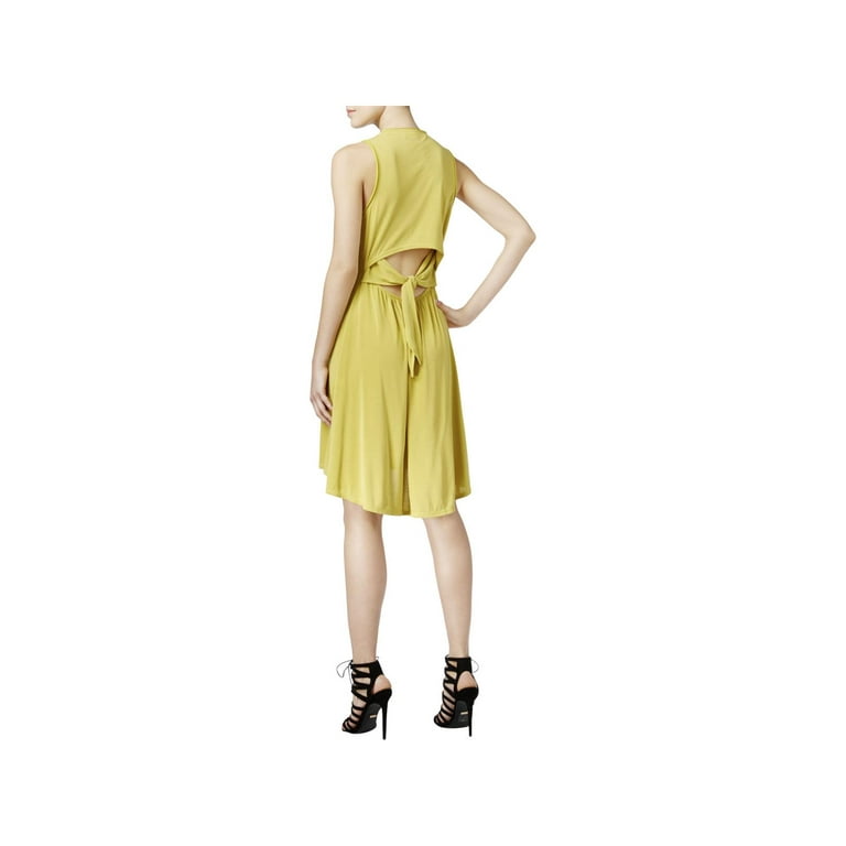 RACHEL ROY Womens Yellow Sleeveless Jewel Neck Above The Knee Fit + Flare  Dress Size: L - Walmart.com