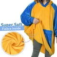 thumbnail image 6 of Catalonia Oversized Blanket Hoodie Sweatshirt, Fleece Pullover with Large Front Pocket, for Adults Men Women, Yellow/Blue, 6 of 7