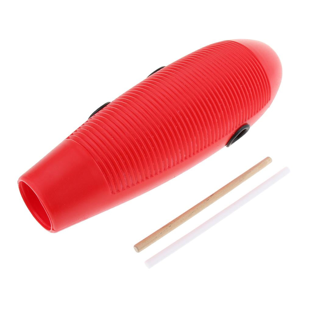 LeeQinersw Plastic Guiro Percussion Instrument Musical Training Tool Toy with 2 Scraper