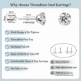 thumbnail image 2 of Titanium Earrings Push-in Threadless Flat Back Stud Earrings for Women Men, Cartilage Earring Hypoallergenic Cubic Zirconia Earrings Studs for Helix Tragus Piercing Jewelry, 2 of 6