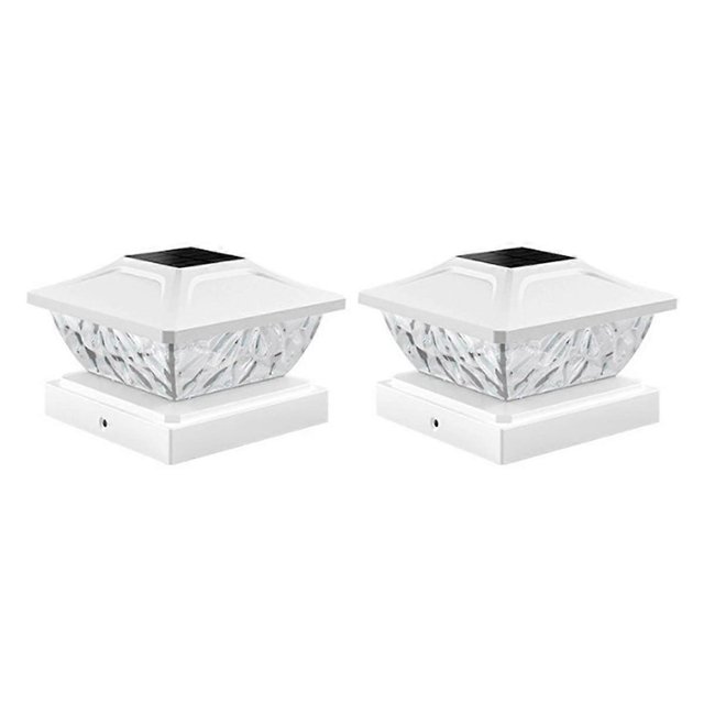 Outdoor Fence Post Cap Light Warm White and Cool White Lighting Wateproof Villa Column Lamp Solar LED Pillar Light B