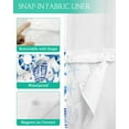 thumbnail image 3 of No Hook Shower Curtain with Snap-in Liner, Blue Starfish Waterproof Fabric Bathroom Curtains, Swimming Ring Slippers Conch Pearl Bath Curtains & Mesh Top Window 66"x72", 3 of 6