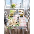 thumbnail image 3 of Easter Rectangle Tablecloth, Rabbit Sheep Eggs Butterfly Flowers Pink Grid Waterproof & StainResistant Tablecloth, Washable Oil-proof Table Cover for Dining/Party/Wedding/Camping/Buffet 60x84 In, 3 of 9