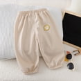 thumbnail image 2 of Toddler 18-24 Months Boys Cargo Joggers Pants Drawstring Jogging Pants Elastic Waist Trousers 6-12 Months 12-24 Months 2T 3T 4T 5T 6T 7T 8T 9T Children Beige School Uniform Pants, 2 of 8