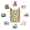thumbnail image 4 of Balery Strawberry Floral Cesta de ropa redonda con asas, impermeable, independiente, para ropa, juguetes, dormitorio y familia-Small, 4 of 6