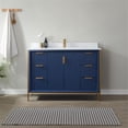 thumbnail image 4 of Vinnova Granada 48" White Faux Stone Top Single Vanity in Royal Blue No Mirror, 4 of 12