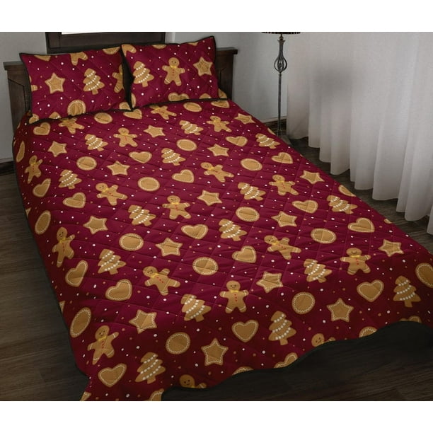 Christmas Ginger Cookie Pattern Fondo Edredón Juego de Cama
