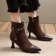 thumbnail image 2 of NECHOLOGY Botas Mujer Adulto Femenino Zapatos Botines de mujer Zapatos De Tacón Para Mujer Y Botines Botas De Moda De Cuero De Tacón De Otoño E Invierno (Brown, 6.50), 2 of 6