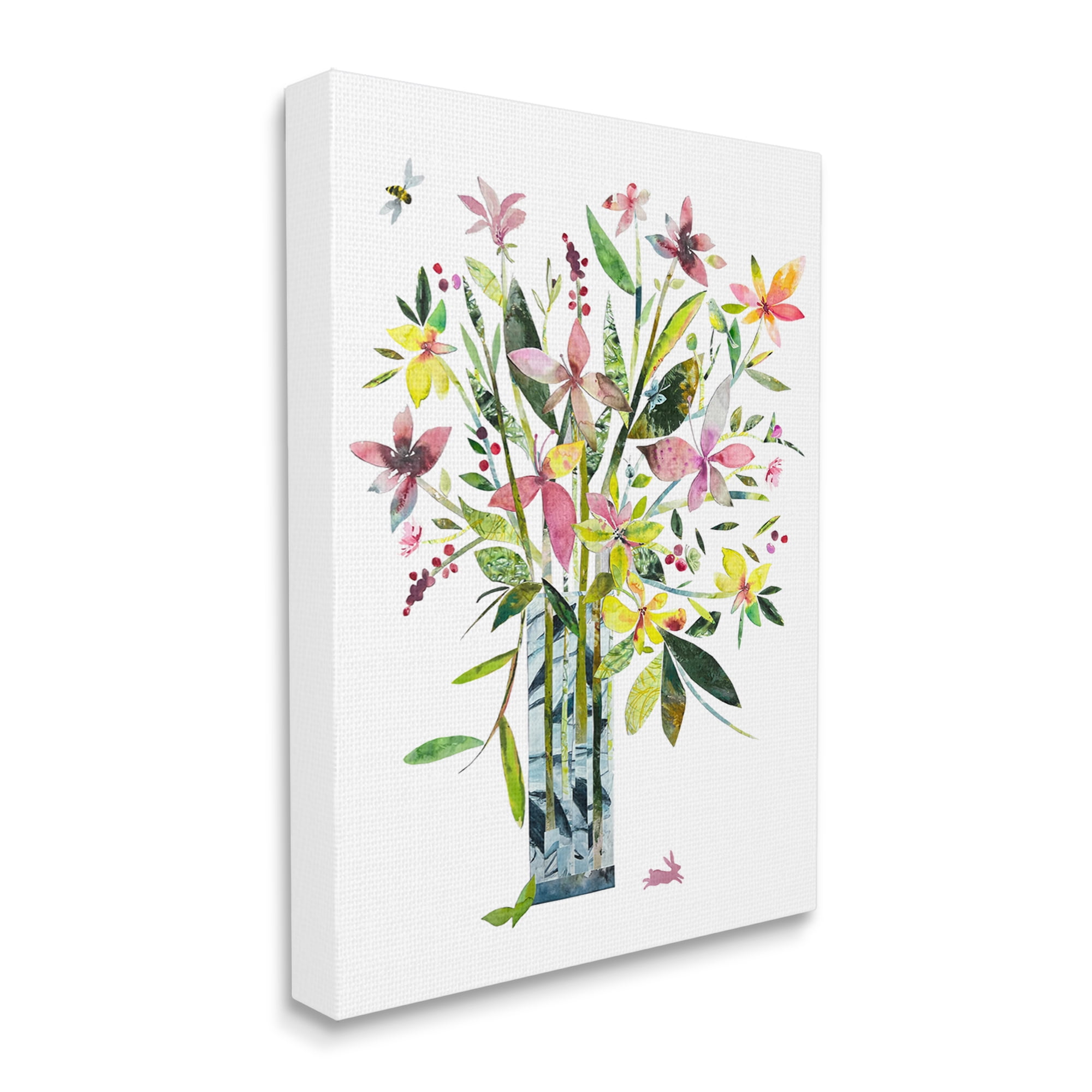 Stupell Industries Abstract Bouquet Vase Botanical & Floral Painting Gallery Wrapped Canvas Print Wall Art, 30 x 40