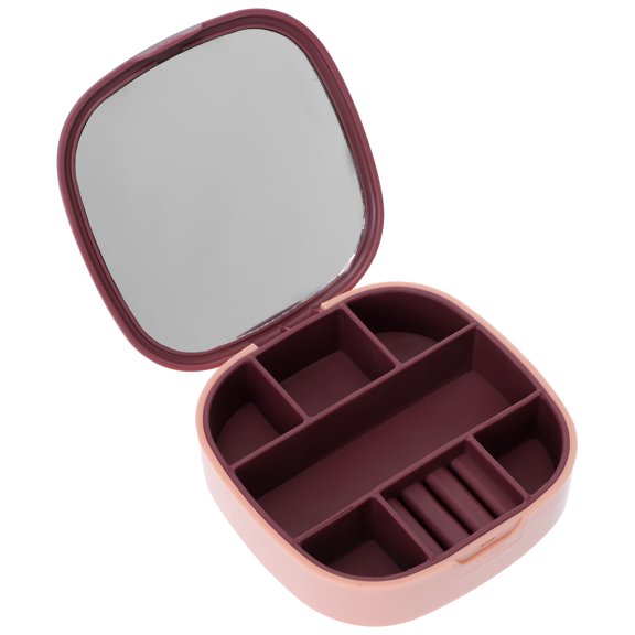 LIFKOME Portable Jewelry Storage Box with Mirror and Multiple Compartments, Nordic Style Organizer for Accessories