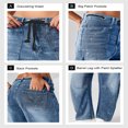 thumbnail image 5 of Elastic Middle Waist Women Casual Jeans Drawstring Denim Pants with Front Pocket, 5 of 6