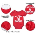 thumbnail image 2 of YSCULBUTOL Baby Twins Bodysuits My Papa Rocks Unisex Baby Clothes Infant Twin Romper Outfits With Hat, 2 of 5