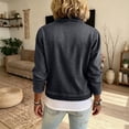 thumbnail image 5 of Women's Collared Zip Up Denim Jacket Long Sleeve Stretch Cropped Outerwear Lightweight Jean Coat With Zipper Side Pockets Black 2XL, 5 of 7
