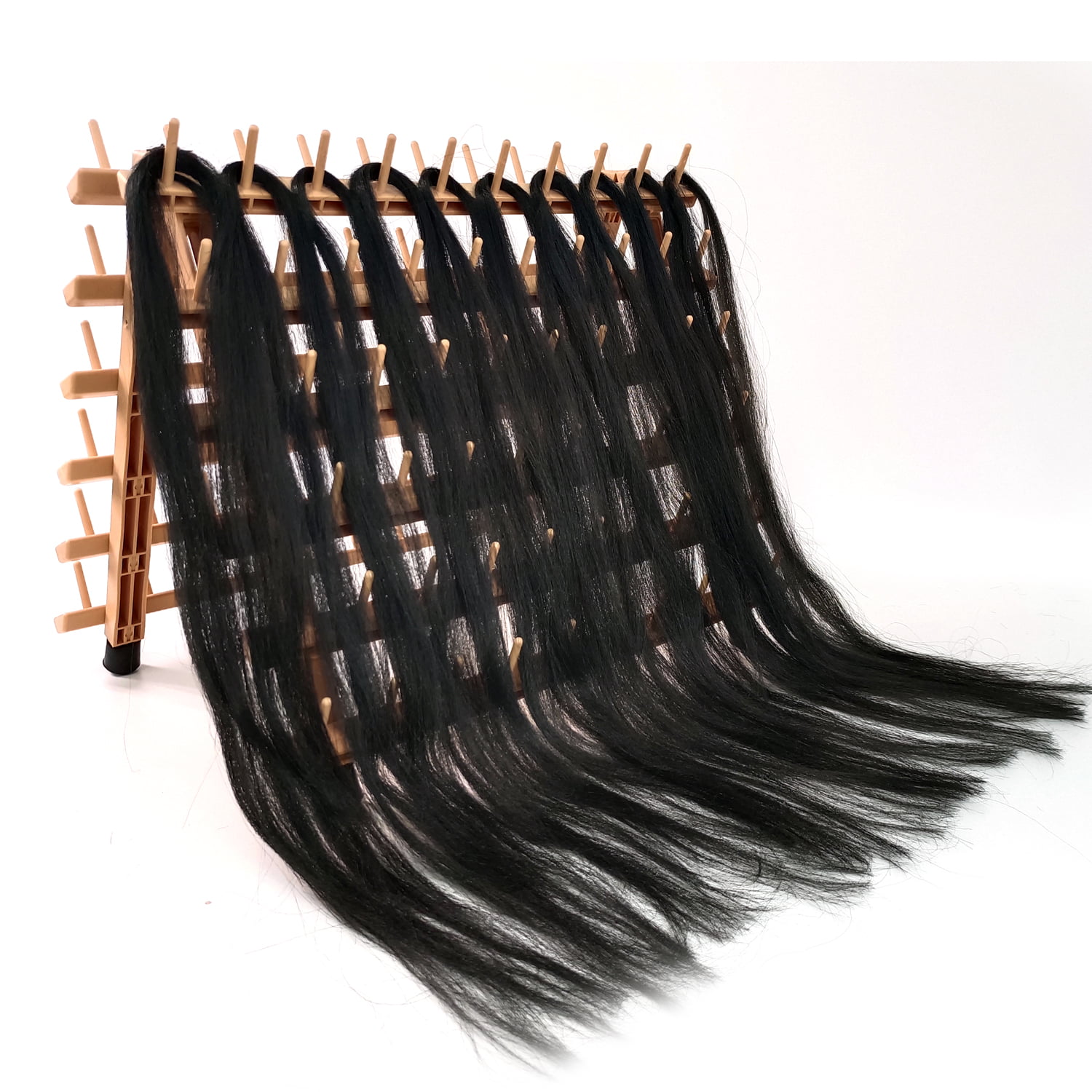 Braiding Hair Rack Braid Rack with 60 Pegs Standing Hair Holder with 60  Spools - Ergonomic Braid Rack for Stylists (60 Spool, Wood - color)