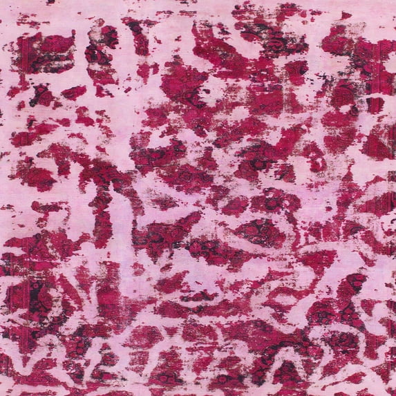 Ahgly Company Indoor Square Abstract Pastel Purple Pink Abstract Area Rugs, 5' Square
