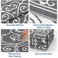 thumbnail image 4 of HIWEAVER 9' x 18' Gray/White Outdoor Rug PP Plastic Straw Woven Waterproof Patio Rug with Border Portable Outside Carpet for Balcony Deck Picnic Garden Decor, 4 of 7