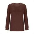 thumbnail image 6 of Womens Long Sleeve T Shirts V Neck Soft Basic Tee Loose Fit Casual Tops Fall Fashion, 6 of 6