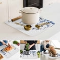 thumbnail image 4 of Dish Drying Mat for Kitchen Countertop, Watercolor Blue Leaves Absorbent Dish Mat Reversible Quick Dry Non Slip Draining Mat Kitchen Drying Pad for Dishes, Utensils 18x24 Inch Eucalyptus Leaf, 4 of 9