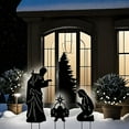 thumbnail image 3 of HELLOYOUNG Christmas Manger Scene Patio Pole with Iron Nativity Silhouette Lawn Outdoor Metal Garden Decoration Suitable for Christmas, Easter and Other Religious Holidays Patio Decoration, 3 of 6