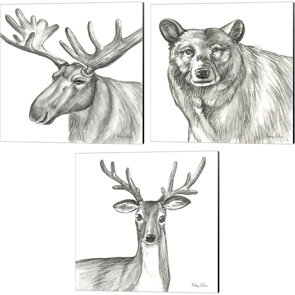 Great Art Now Watercolor Pencil Forest (Moose, Bear & Deer) by Kelsey