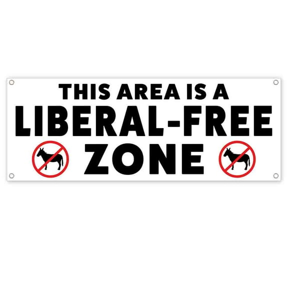 Liberal Free Zone 13 oz Vinyl Banner With Metal Grommets