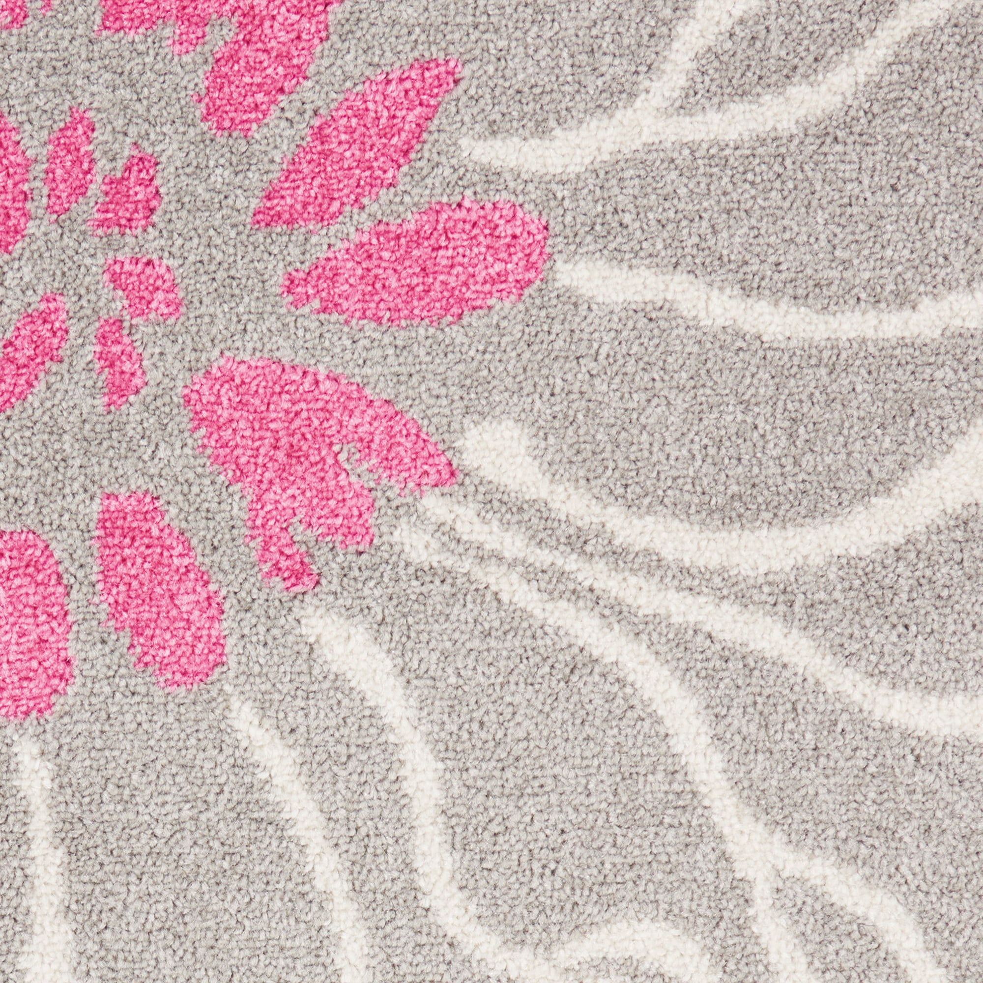 Nourison Passion Floral Grey 2'2" x 10' Area Rug, (2x10)