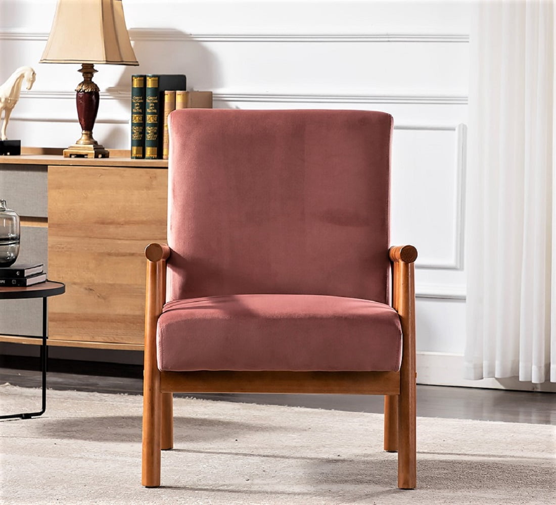 Uspridefurniture Robbie 25'' Wide Velvet Armchair -Pink