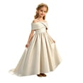 thumbnail image 3 of Fozruso Girls' Dresses Flower Girls Dress Off Shoulder Satin Evening Wedding Party Gown,8-9 Years, 3 of 7