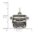 thumbnail image 2 of 925 Sterling Silver Polished Oxidized Typewriter Charm 20x19mm Wide Pendant Necklace for Women, 2 of 2