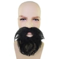 thumbnail image 3 of HPO Adult Men's Black Fake Beard Facial Hair, with Fire-Resistant, 4 in (100 Piece), 3 of 6