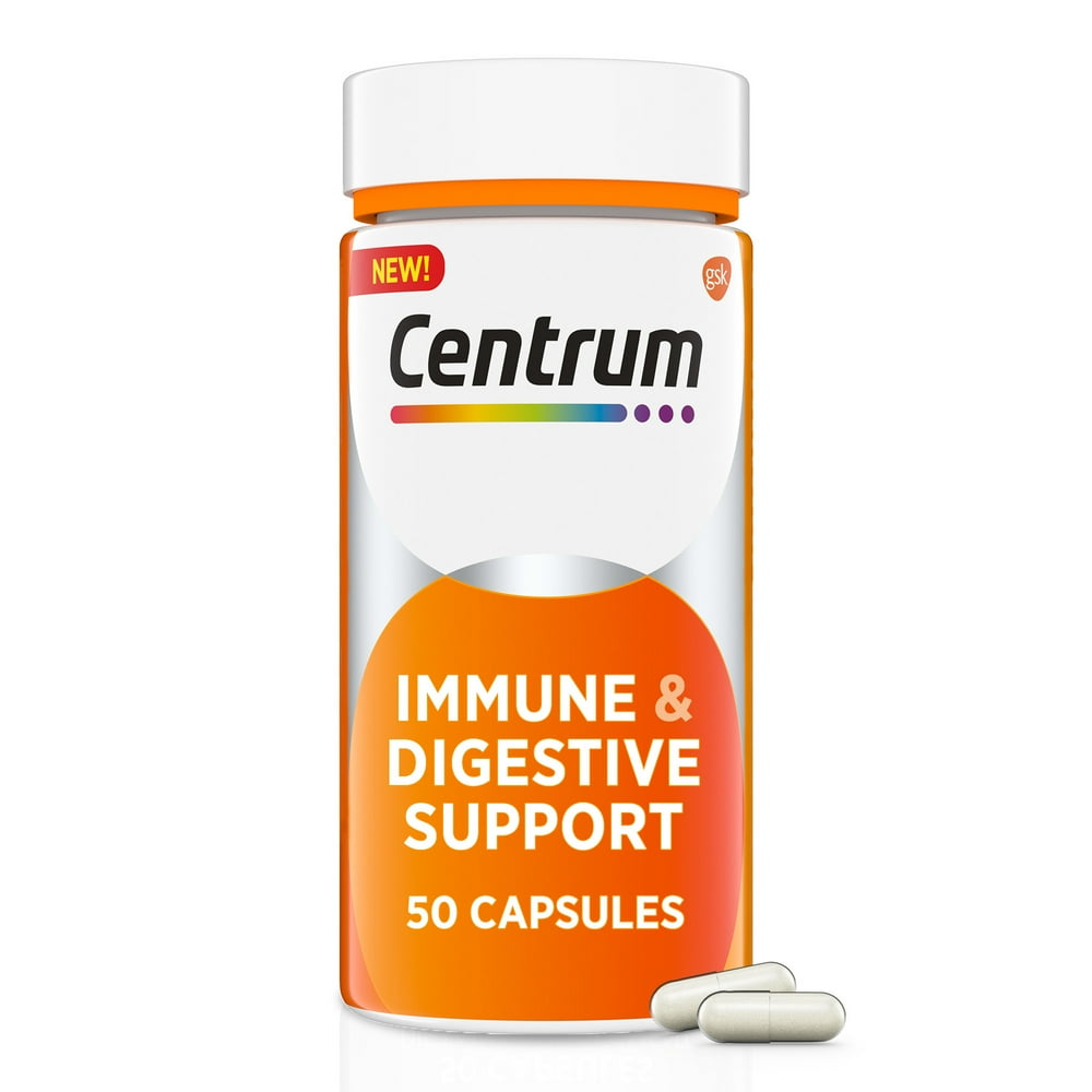 Centrum Immune and Digestive Support Probiotic Supplement Capsules, 50