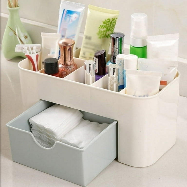 ECOCO Large Capacity Makeup Orginazer Box for Dresser Bathroom Home Desktop  2 Layer Drawer Lipstick Cosmetics Storage Container