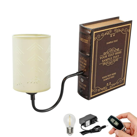 Kiven Cordless Bookshelf Lamp, 1-Light Rechargeable Bookcase Lighting with Beige Fabric Lampshade, Farmhouse Decorative Bookend, Cordless Table Lamp for Bedside Bookshelf Office Home Decor-DZ0285-2