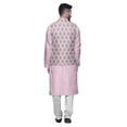 thumbnail image 3 of Atasi Pyjama Kurta Col Mandarin Traditionnel Uni avec Veste Imprimée, 3 of 3