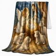 thumbnail image 2 of Traditional decorative motif Scene Holy Family Angel Lambs Peaceful, Warm Flannel Blanket for Living Room and Family Room, Festive decorative motif Scene, Art Lovers Christmas Gift, 2 of 7