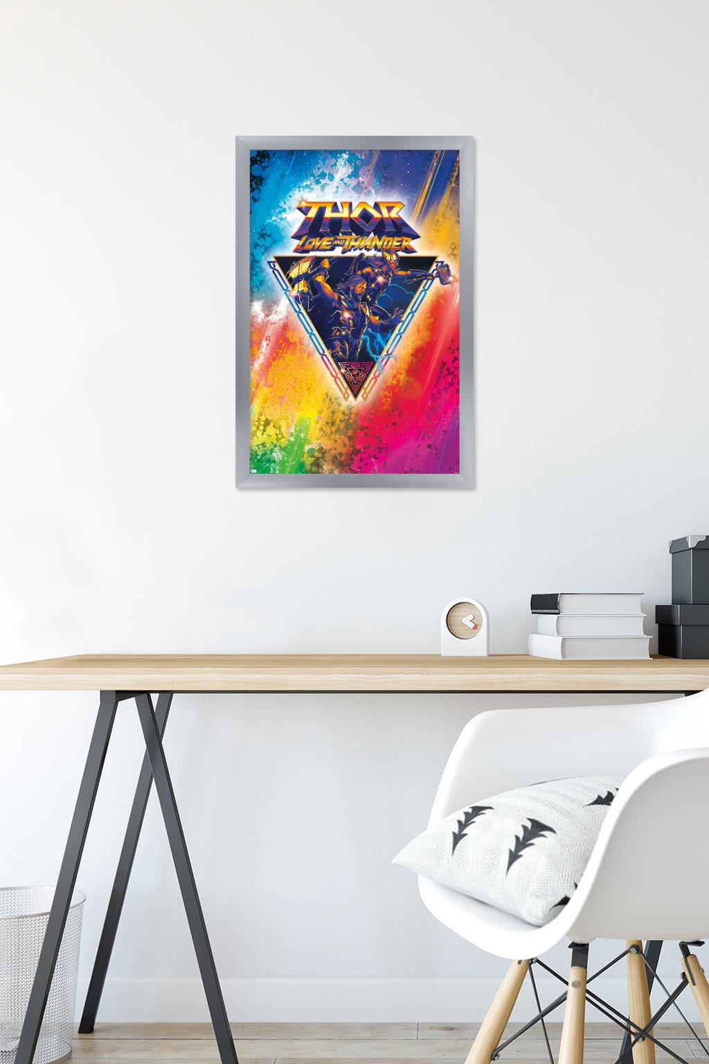 Marvel Thor: Love and Thunder - Rainbow Splatter Wall Poster, 14.725" x 22.375" Framed
