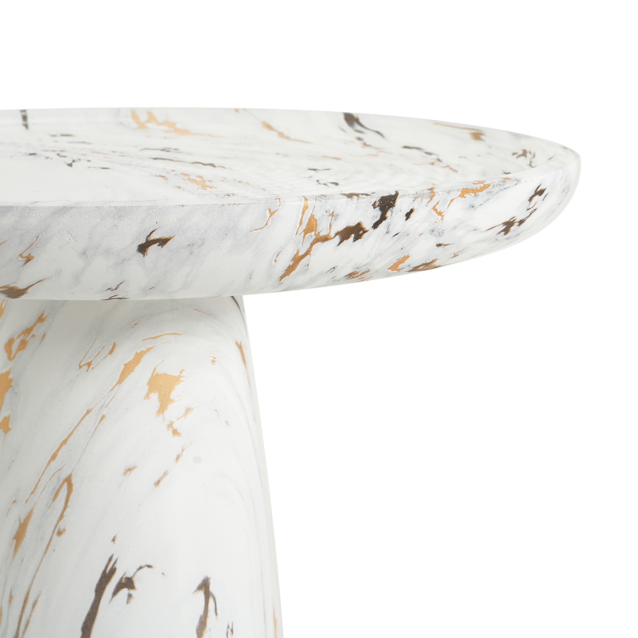 Christopher Knight Home Modern Lightweight MGO Accent Side Table with Pedestal Base, Alabaster