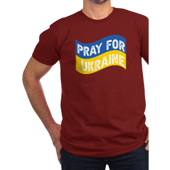 CafePress - Pray For Ukraine T Shirt - Men's Fitted T-Shirt