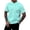 Turquoise, variant on Mens Casual Henley Shirt Short Sleeve Golf Shirts Textured Summer Vacation Tops,Black L
