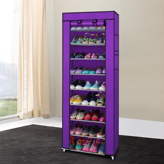 Ktaxon 10 Layer 9 Grid Shoe Rack Shelf Storage Closet Boot Organizer Cabinet Portable,Multi-color
