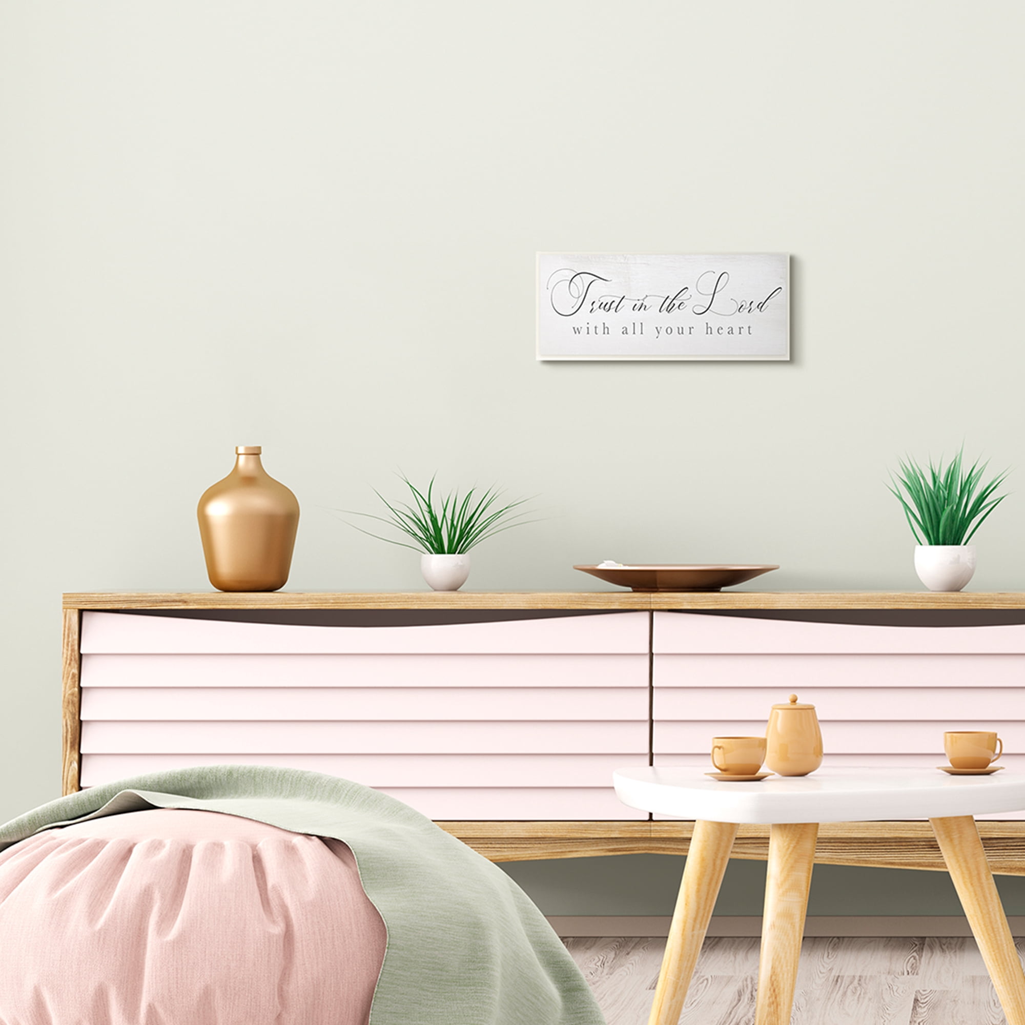 Stupell Industries Trust In The Lord Phrase Uplifting Rustic Sentiments,7 x 17,Designed by Daphne Polselli