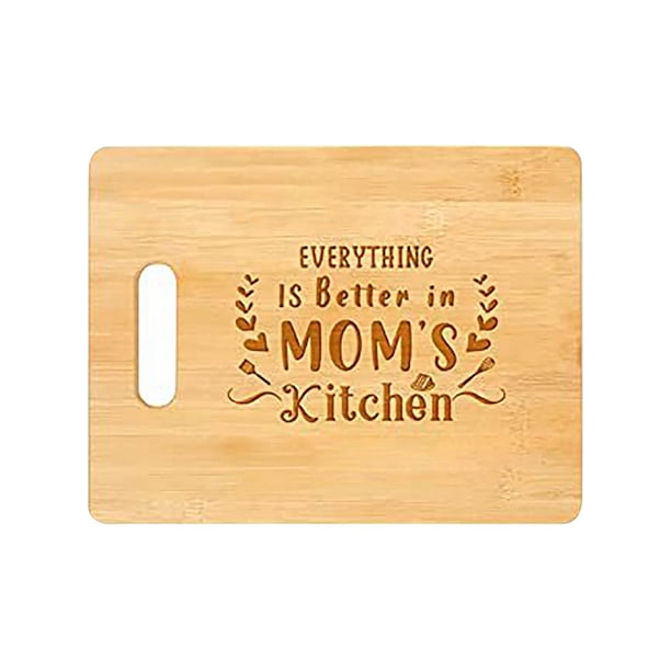 Juego de utensilios de cocina Platos Tabla de cortar de madera para el día de la madre Tabla de cortar conmemorativa grabada Tabla de cortar de frutas para el hogar Tabla de cortar portátil para