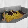 thumbnail image 6 of Kissing Soft Flannel Fleece Throw Blanket, Children Silhouettes in Sun Cartoonish Bicolour Image, Cozy Plush for Indoor and Outdoor Use, 50" x 70", Dark Maroon Pale Orange, by Ambesonne, 6 of 6