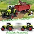 thumbnail image 3 of LINXUXIE Farm Animal Set with Red Barn,Tractor,Trailer,Horse Stable,Grain Bins,Fence and Farm Accessories,Birthday Gifts for Kids 3-5 5-8 8-12 Year Old, 3 of 7