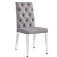 thumbnail image 1 of Canadian Furniture Roma Grey Dining Chair Silver Legs (Set of 2), 1 of 3