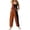 Orange, variant on NordicNest Stylish Womens Halloween Themed Strappy Jumpsuit Playful Face Print Patch Color for Party Everyday Wear Orange,S